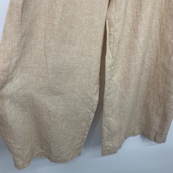 Anthropologie Elevenses Pants Split Wide Leg 100% Linen High Rise NWT - Picture 11 of 14